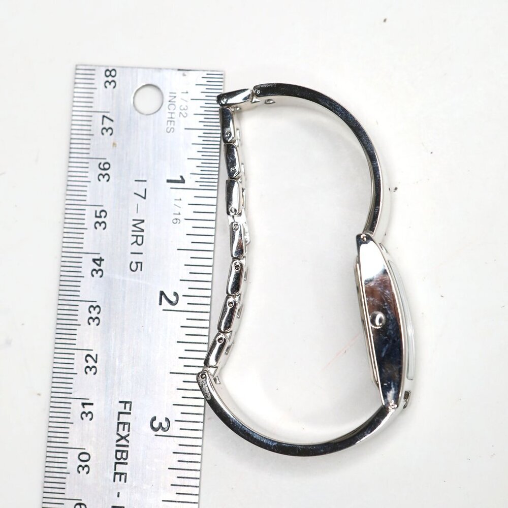 Lise Watier Neiges Delicate Silver Tone Rectangular Watch Dress Swiss Movt - Picture 8 of 10